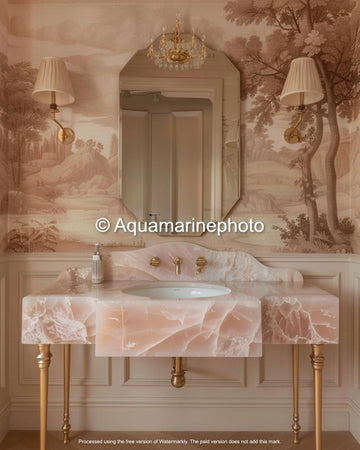 Pink Onyx Marble Sink