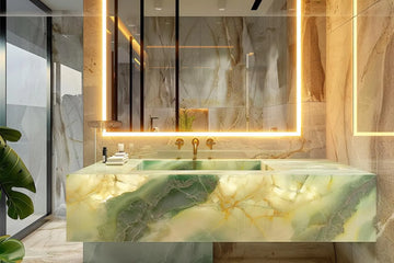 Green Onyx Marble Sink