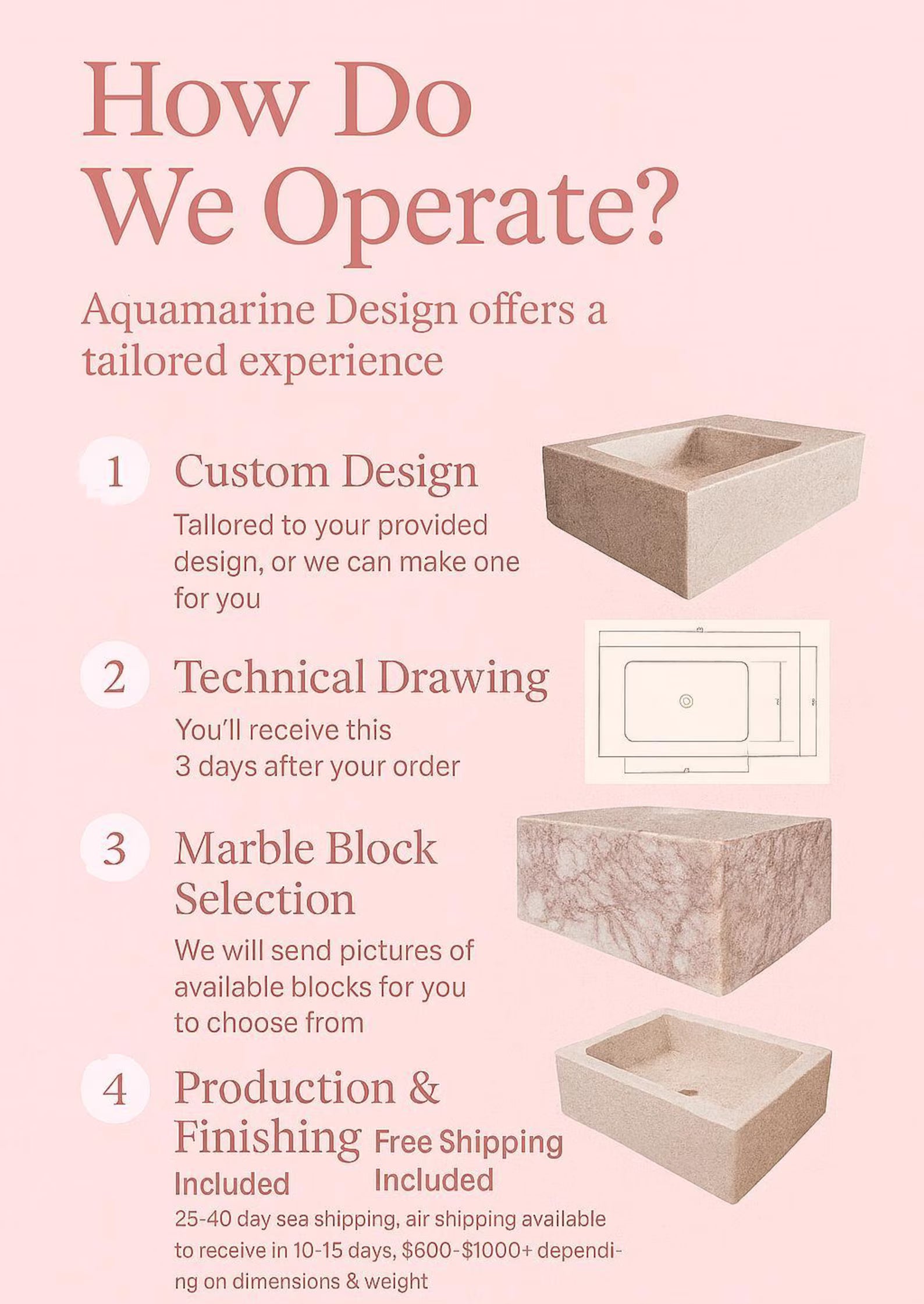 Rose Quartz Crystal Marble Sink
